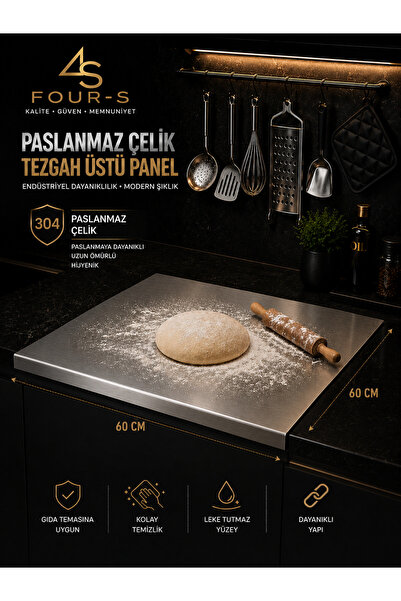 FOUR4S PASLANMAZ ÇELİK TEZGAH ÜSTÜ PANEL