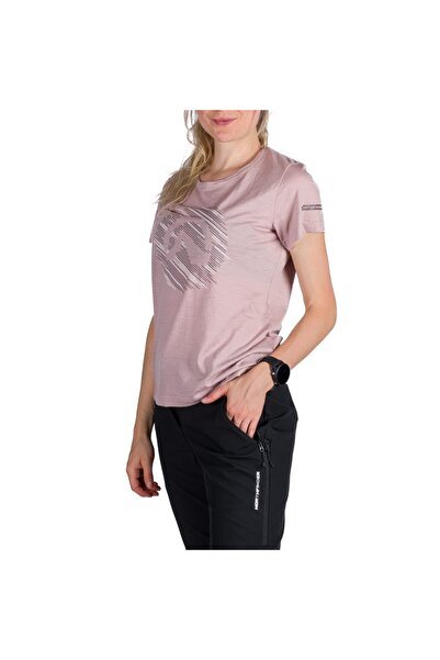 NORTHFINDER Tricou damă outdoor din merinos LINDSEY roz deschis