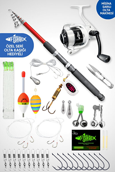 Fishack 35 Parça Tam Takım Olta Seti - 300cm Kamış 30-60GR / 30'luk Makine (S...