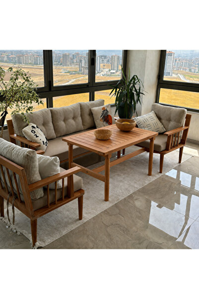 cdmobilya Masif Ahşap Bahçe Balkon takımı