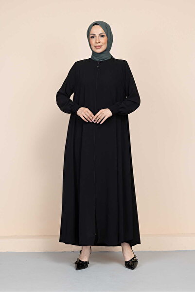 gülmedine Crepe Mevlana Flared Pocketed Ferace Abaya