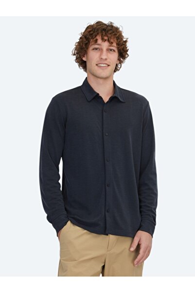 Kip Black Plain Regular Fit Casual Shirt