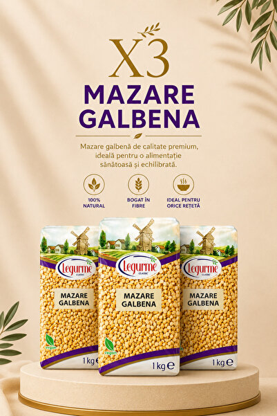 Legurme Mazăre galbenă 1kg x3