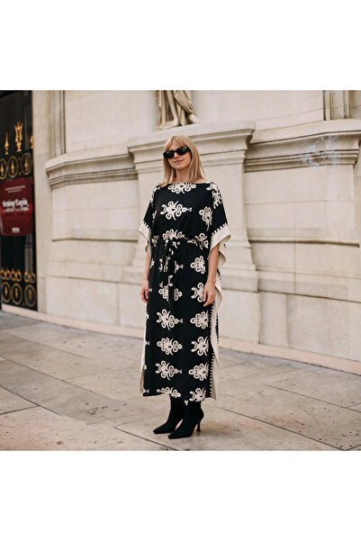 Su Koleksiyon Mukarnas Ethnic Patterned Viscose Kaftan Dress