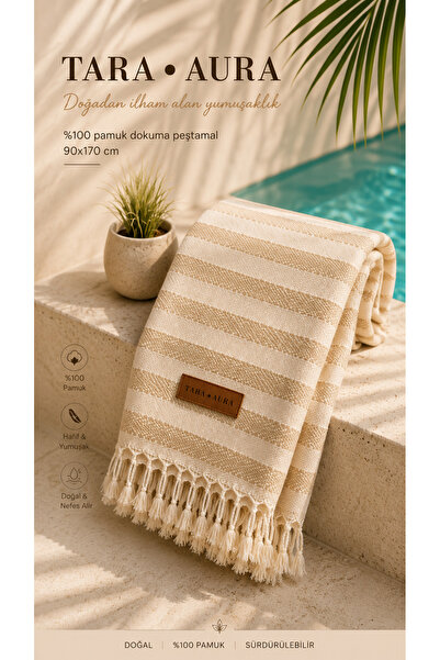 TaraAura 100% Cotton Natural Peshtemal |   Soft Textured |   Fast Drying |   ...