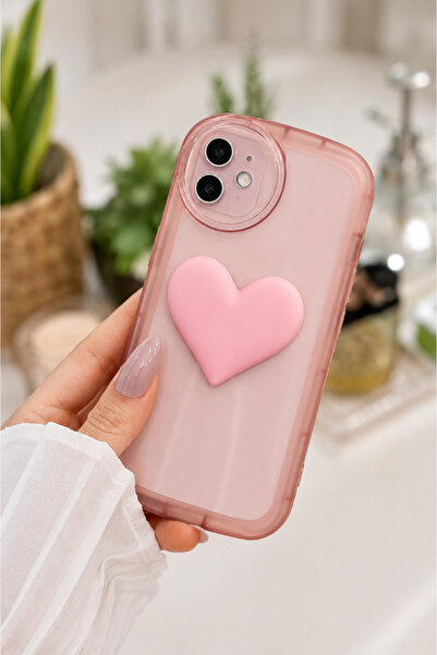 Go Aksesuar iPhone 11 Uyumlu Oyuncaklı Kalp Desenli Kılıf