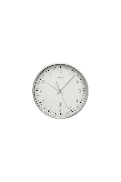 AMS Ceas de perete 5914, cuarț, alb, analogic, modern