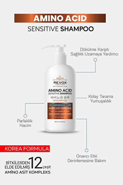 Revox Amino Asit Sensitive Şampuan Dökülme Karşıtı Hızlı Uzama Etkili Dolgunlaştırıcı Nemlendirici