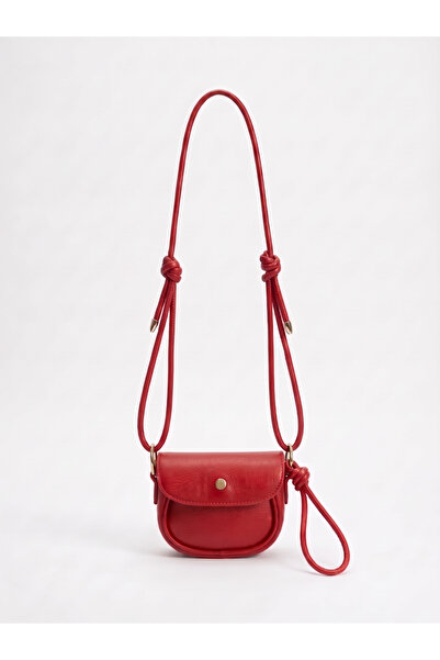 PurpleART Women's Red Knot Detailed Flap Crossbody Bag Daily Shoulder Bag
