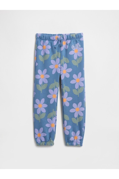 GAP Kız Bebek Mavi Relaxed Logo Pull-On Jogger Eşofman Altı