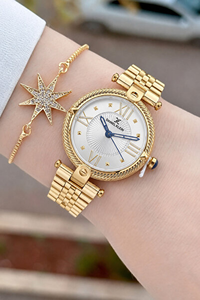 Daniel Klein Gold Color 32 mm 2 Year Warranty Women's Wristwatch