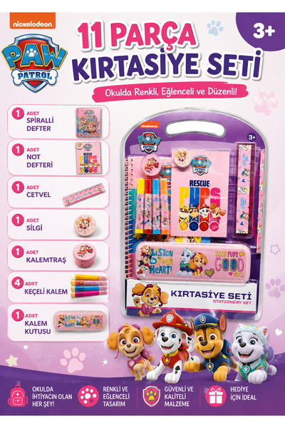 PAW PATROL Listen To Your Heart  11 Parça Kırtasiye Seti - Paw-KRS007