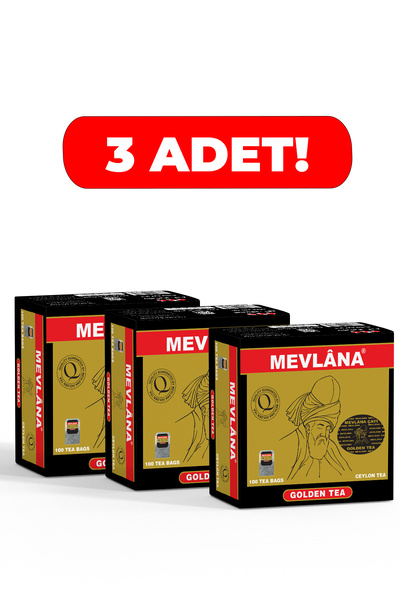 Mevlana Çay 3 x 100 Adet - %100 Ceylon Sri Lanka Sallama Mevlana Tea Group Ba...