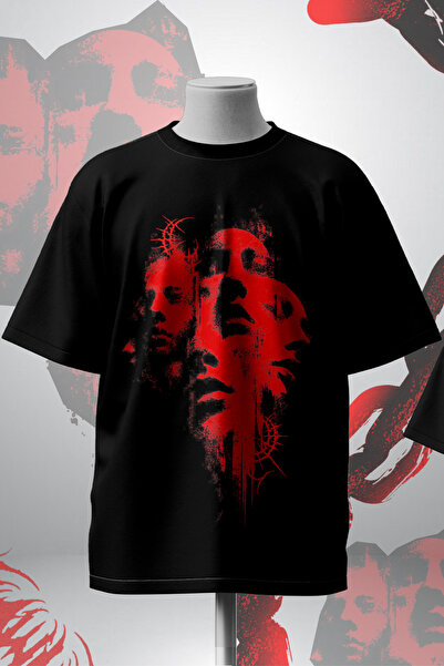 KAGURA Blood Eclipse Oversize Siyah Unisex Metal Gotik Tişört