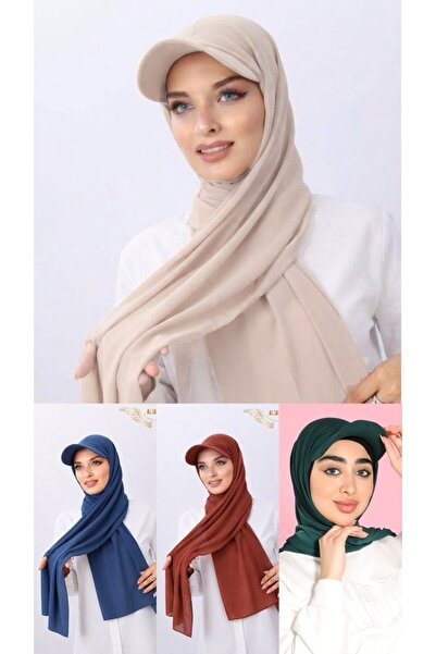 ALDAIYR Ready-Made Shawl Hijab with 4 Hats Sandy