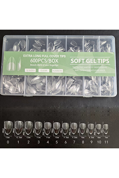 Choice Short Almond 600Pcs Soft Gel False Nail Tips XS Short Square Coffin Al...