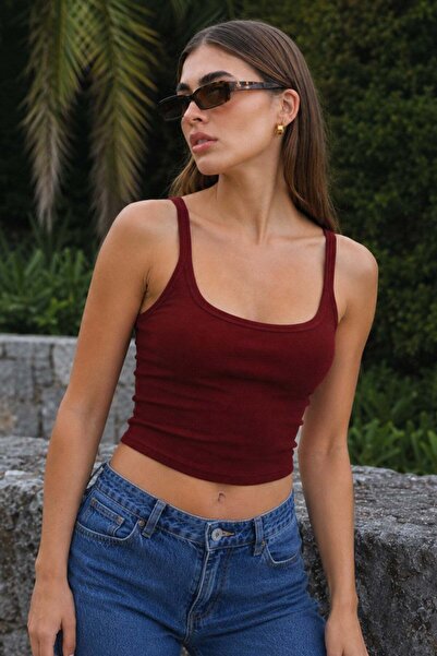 Seeh Bordo Basic Rib Knit Strap Athlete Undershirt Sh362