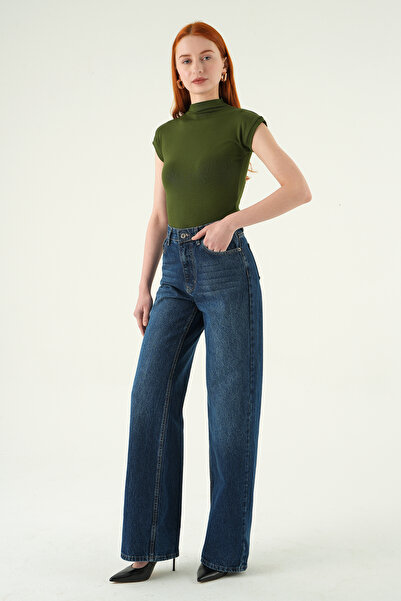 Rays Pantaloni Ara Albastru wide-leg 1062