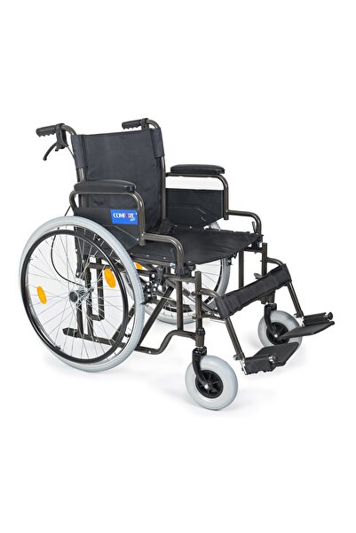 Comfort Plus Tekerlekli Sandalye Beyaz | 55 cm Geniş Oturum, Çift Makaslı Çel...