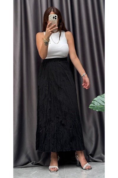 NİSUM MODA Crinkle Textured Skirt