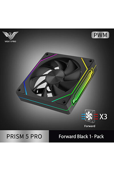 Choice3 مروحة هيكل الكمبيوتر A-RGB سوداء اللون، طراز Prism 5 PRO مقاس 120 مم،...