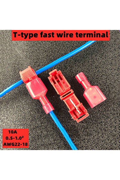 Choice 50 PCS (25 pairs) T1 red 50 PCS,T-shaped Crimp Terminal,Electrical Con...