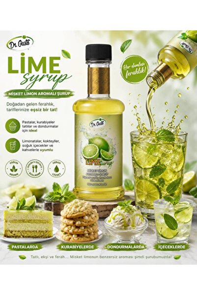 Dr. Gusto Misket Limon Aromalı Kokteyl Şurup 300 ml.
