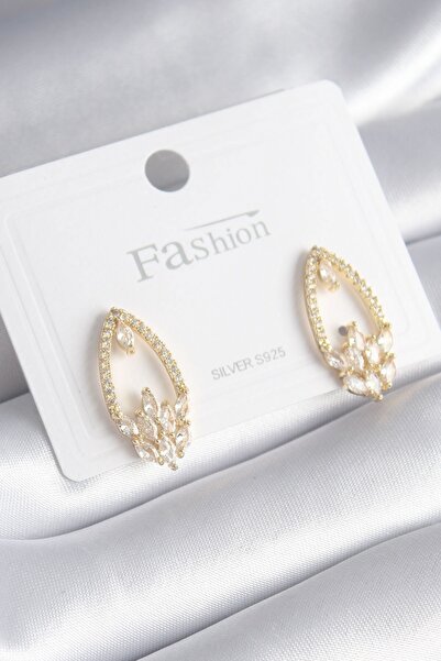Inure Jewelry أقراط نسائية من حجر الزركون باللون الذهبي النحاسي