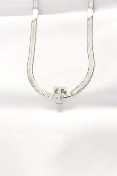 Inure Jewelry 316L Steel t Letter Silver Color Italian Chain Necklace