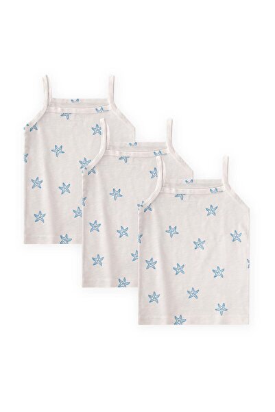 Cigit Rope Strap Girls' Tank Top Triple Starfish Blue