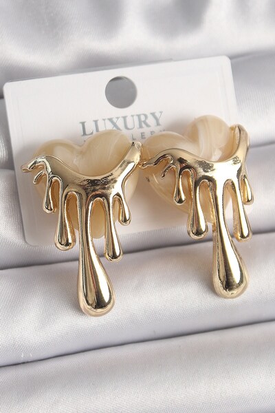Inure Jewelry النحاس الذهب اللون الأبيض بيرليسسينت المتدفقة القلب نموذج الأقر...