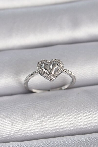 Inure Jewelry خاتم نسائي من النحاس الفضي اللون قابل للتعديل مرصع بحجر الزركون...