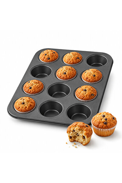 Blackstone 12-Cup Nonstick Carbon Steel Muffin Pan - 35 x 26 cm Cupcake Bakin...