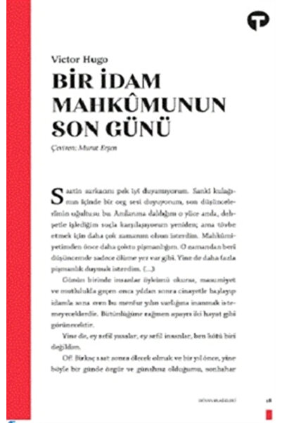 Turkuvaz Kitap Bir İdam Mahkumunun Son Günü / / Victor Hugo