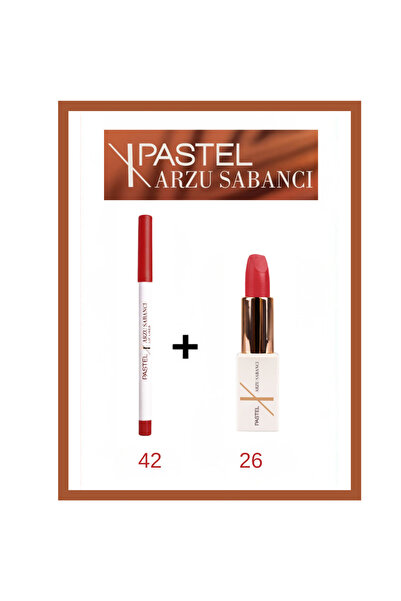 Pastel X Arzu Sabancı Lip Pencil 42 - Lipstick 26 Lip Combo Set