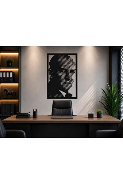 TrendMELO Metal Atatürk Duvar Tablosu - Atatürk Portresi - Ev Ofis Dekorasyon...
