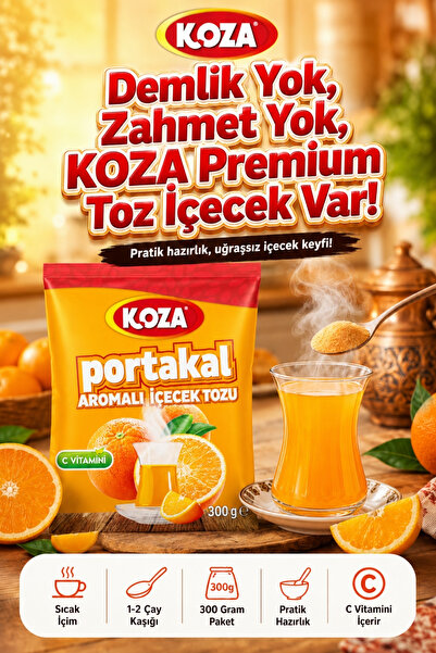 Koza Gurmelerin Seçimi Portakal Aromalı Oralet Muhteşem Lezzet Portakallı Premium İçecek Tozu 300 Gram