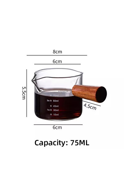 Choice 75ml Espresso Cup Coffee Measuring Shot Glass Extraction Jug Heat-Resi...