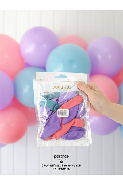 partince 12 Adet Standart Boy 12'' Karışık Renk Balonlar