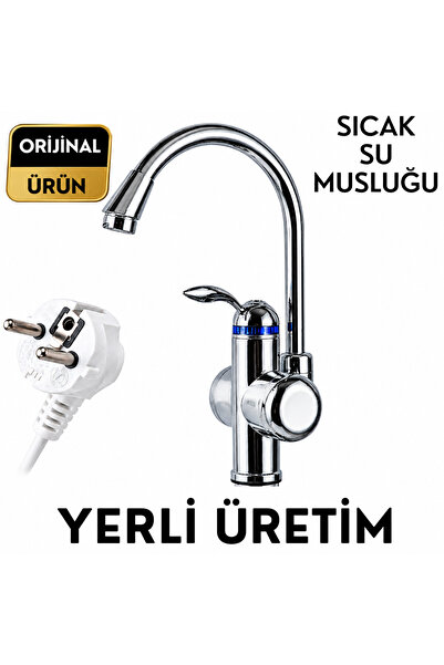 Sıcak Musluk Elektrikli Ani Su Isıtıcı Termal Şofben Musluk Lavaboya Monteli ...
