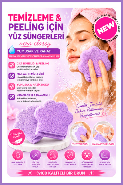 GXMPRO Derinlemesine Gözenek Temizleyici Peeling Banyo Yüz Temizleme Süngeri ...