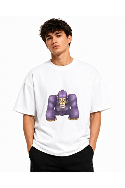 Inscriptie Tricou Unisex Bumbac Premium Casual " Maimuta pe mov "