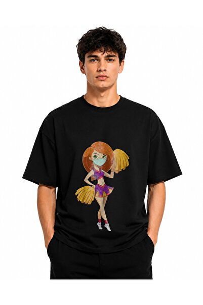 Inscriptie Unisex Premium Cotton Casual T-Shirt "Kim Possible sexy cheerleader"