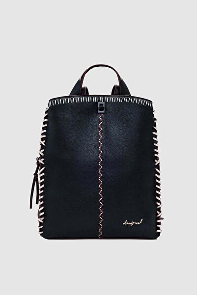 Desigual Rucsac de damă din piele ecologică cu cusături decorative