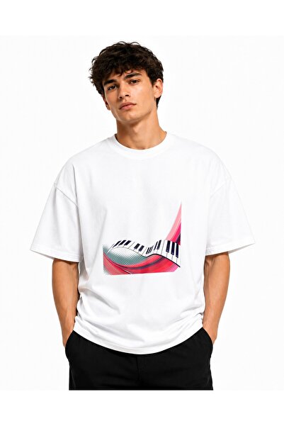 Inscriptie Tricou Unisex Bumbac Premium Casual " Vector music keyboard "