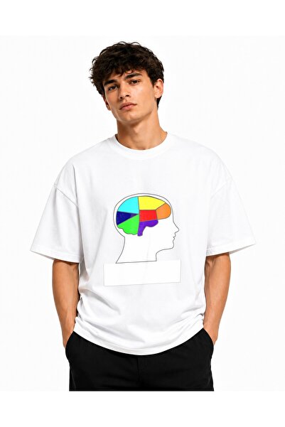 Inscriptie Tricou Unisex Bumbac Premium Casual " Brain Outline "