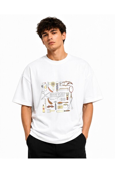 Inscriptie Tricou Unisex Bumbac Premium Casual " Vector Barber "