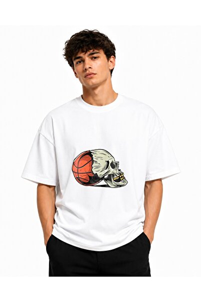 Inscriptie Ουνισέξ Βαμβακερό T-Shirt Υψηλής Ποιότητας  "Μάσκα προσώπου μπάσκετ "