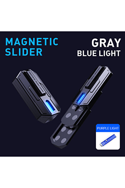 Choice Gray-blue EDC Luminous Slider Fingertip Fidget Toy Metal Fingertip Spi...