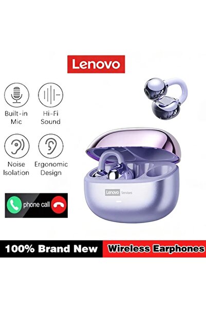Choice3 Lenovo Purple LE302 Wireless Headphones Bluetooth 5.3 Ear Clip HIFI S...